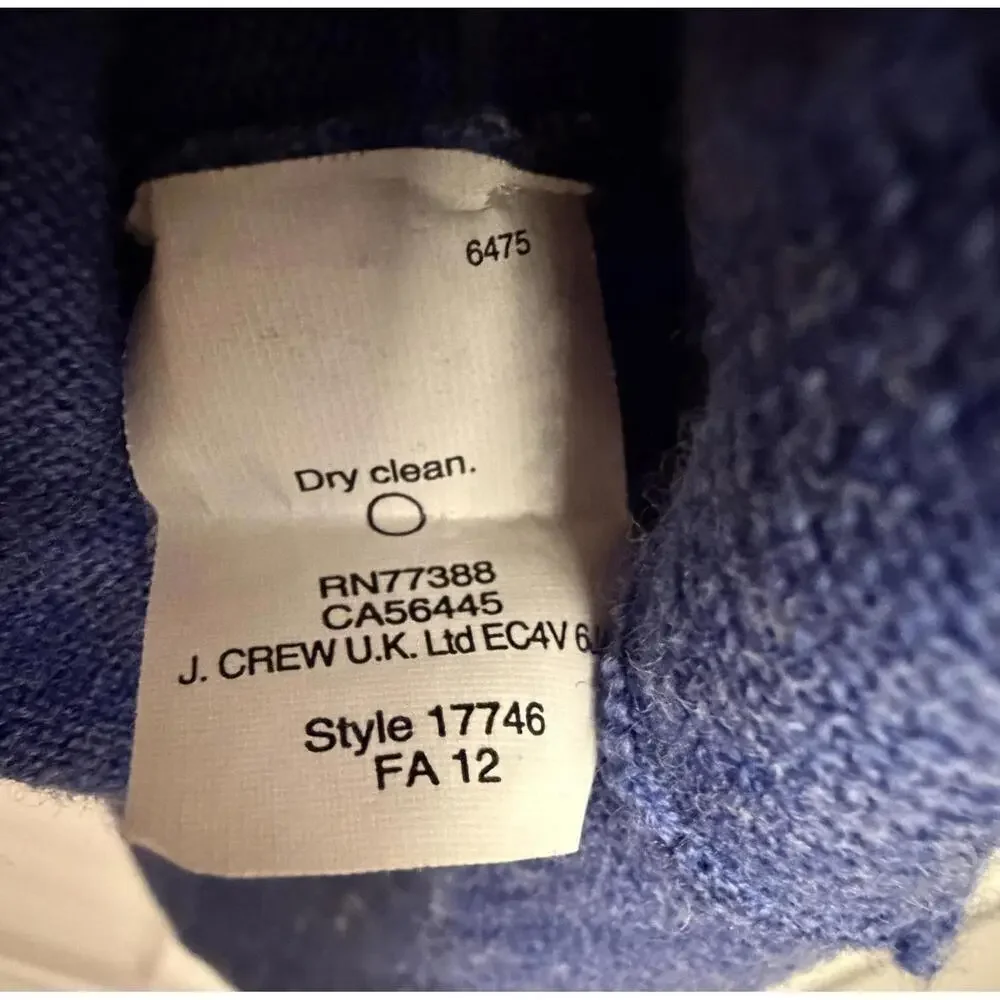 J.Crew men's blue 100% merino wool V-neck sweater